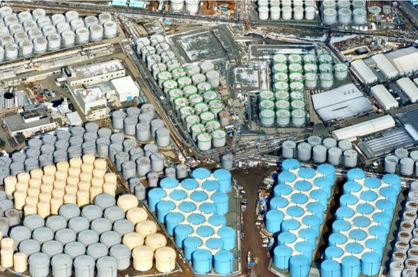 후쿠시마 제1핵발전소에 쌓여 있는 오염수 탱크